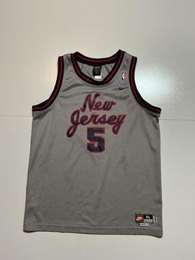 Vintage Nike New Jersey Nets Jason Kidd 1977 Youth Kids NBA Basketball Jersey